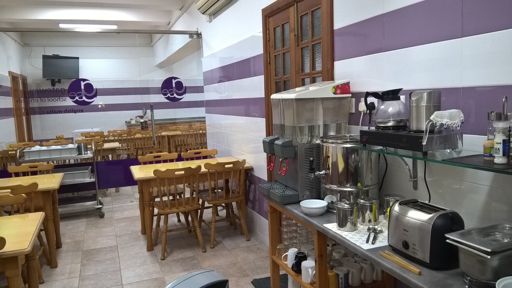 GSE Malta Adult English School Residence Breakfast room and kitchen for students (1)