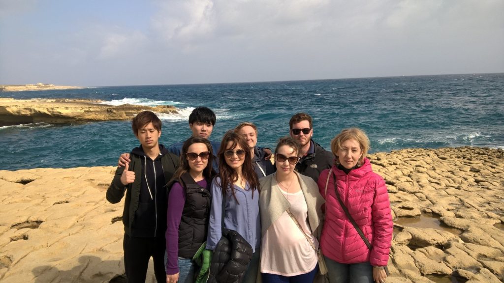 GSE Malta - Gateway School of English Students at St Peter's Pool in the south of Malta in February