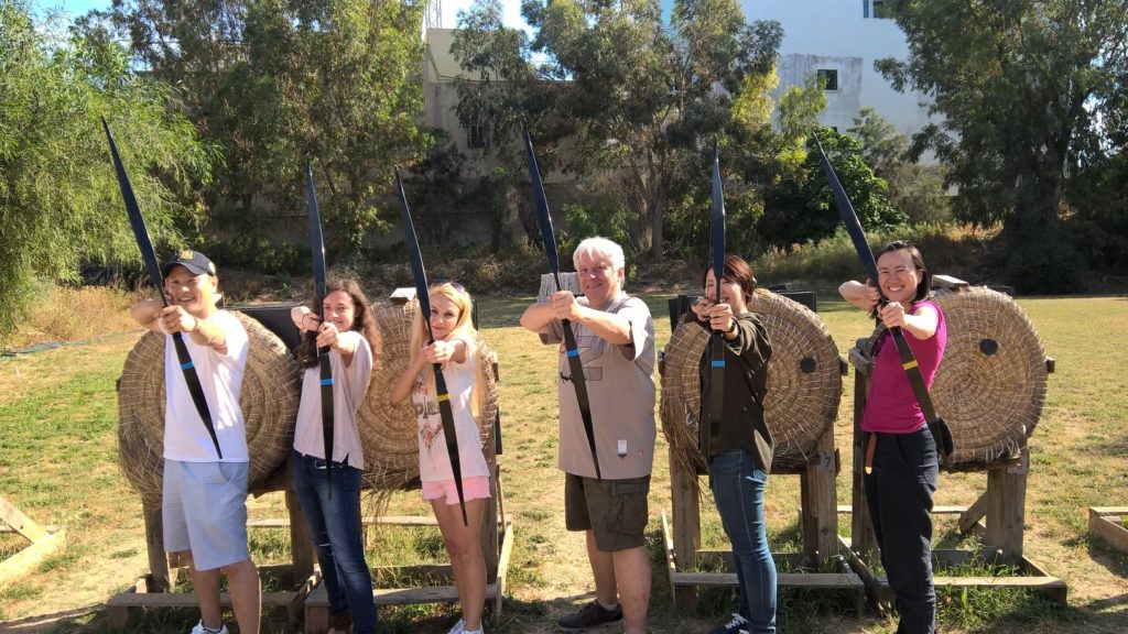 ESL students archery Malta studying English