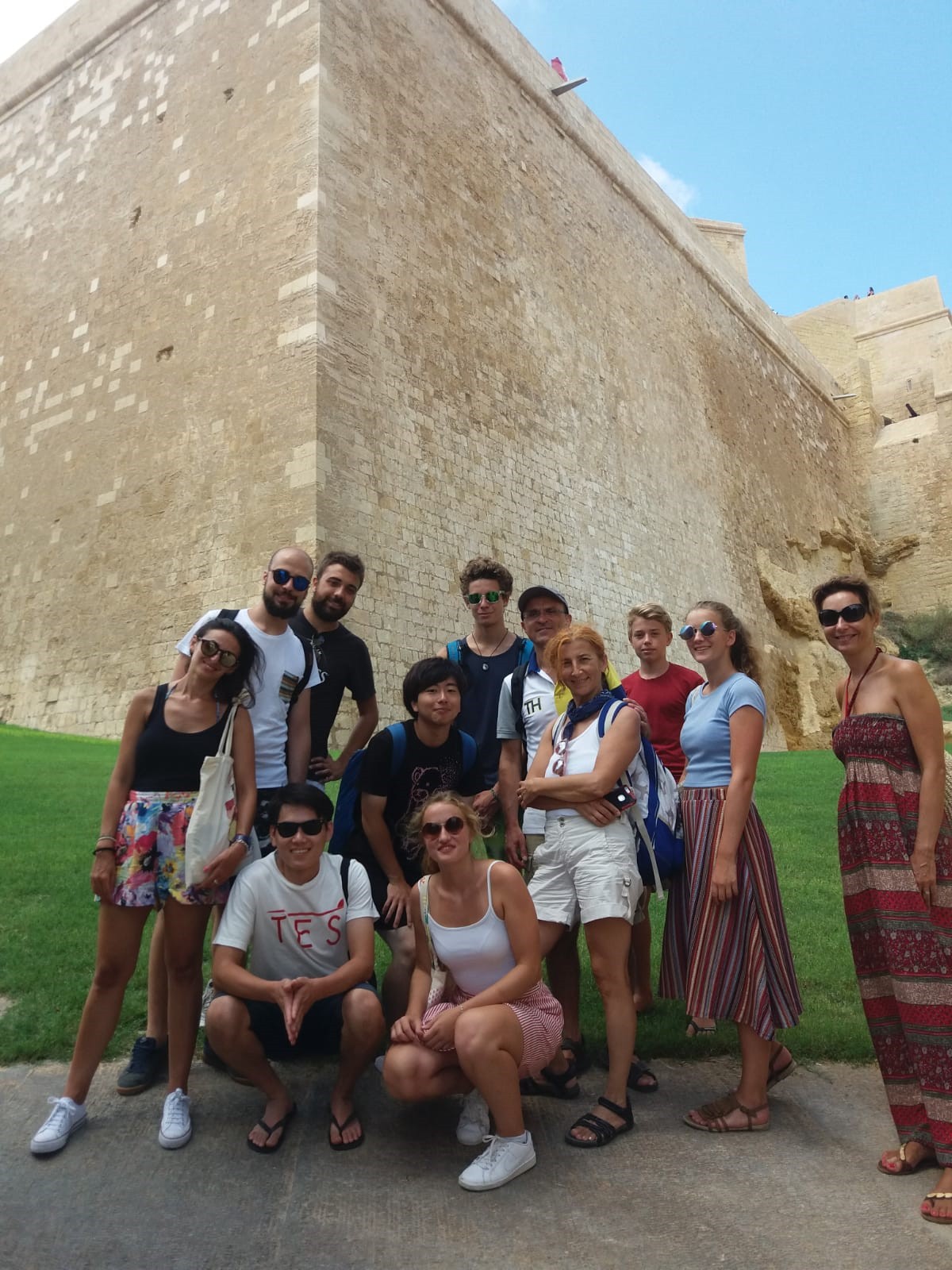 Gateway School of English GSE Gozo and Comino trip - students at the Gozo Citadel and fortifications