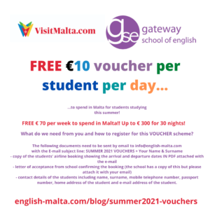 Free Vouchers English Language Schools Malta Summer 2021 Gateway School of English Courses